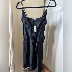 Express Black Sleeveless Ruffle Dress